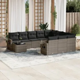 Set de sofás de jardín 11 pzas y cojines ratán sintético gris by , Garden sets - Ref: Foro24-3220729, Price: 650,01 €, Discou...