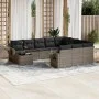 Gartensofagarnitur 11-teilig mit grauen Kissen aus synthetischem Rattan. von , Gartensets - Ref: Foro24-3220729, Preis: 650,0...