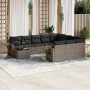 Set de sofás de jardín 11 pzas y cojines ratán sintético gris by , Garden sets - Ref: Foro24-3220729, Price: 648,51 €, Discou...