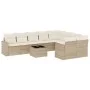Gartensofa-Set mit 10-teiligen beigen Kissen aus synthetischem Rattan. von , Gartensets - Ref: Foro24-3219438, Preis: 668,08 ...