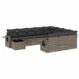 Set de sofás de jardín 11 pzas y cojines ratán sintético gris by , Garden sets - Ref: Foro24-3220729, Price: 648,51 €, Discou...