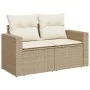 Gartensofa-Set mit 10-teiligen beigen Kissen aus synthetischem Rattan. von , Gartensets - Ref: Foro24-3219438, Preis: 668,08 ...