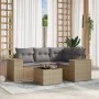 Gartensofa-Set mit 5-teiligen Kissen aus synthetischem Rattan in Beige. von , Modulare Sofas für den Außenbereich - Ref: Foro...