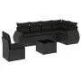Set de comedor de jardín 7 pzas y cojines ratán sintético negro by , Garden sets - Ref: Foro24-3221434, Price: 498,47 €, Disc...