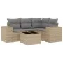 Gartensofa-Set mit 5-teiligen Kissen aus synthetischem Rattan in Beige. von , Modulare Sofas für den Außenbereich - Ref: Foro...