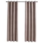 Verdunkelungsvorhänge mit Metallringen, 2 Stück, Taupe, 140 x 175 cm von vidaXL, Vorhänge und Gardinen - Ref: Foro24-134476, ...