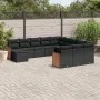 Set de sofás de jardín 12 piezas cojines ratán sintético negro by , Garden sets - Ref: Foro24-3228260, Price: 751,08 €, Disco...