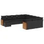 Set de sofás de jardín 12 piezas cojines ratán sintético negro by , Garden sets - Ref: Foro24-3228260, Price: 751,08 €, Disco...