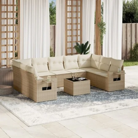 Juego de sofás jardín con cojines beige 10 pzas ratán sintético by , Garden sets - Ref: Foro24-3252945, Price: 787,77 €, Disc...