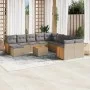 12-teiliges Gartensofa-Set und Kissen aus braunem Kunststoff-Rattan. von , Gartensets - Ref: Foro24-3228257, Preis: 726,12 €,...