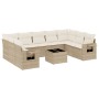 Juego de sofás jardín con cojines beige 10 pzas ratán sintético by , Garden sets - Ref: Foro24-3252945, Price: 733,78 €, Disc...