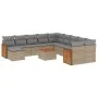 Set de sofás de jardín 12 pzas y cojines ratán sintético marrón by , Garden sets - Ref: Foro24-3228257, Price: 726,12 €, Disc...