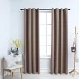 Blackout curtains with metal rings 2 pcs taupe 140x175 cm by vidaXL, Curtains and curtains - Ref: Foro24-134434, Price: 29,84...