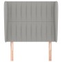 Cabecero con orejas de tela gris claro 93x23x118/128 cm