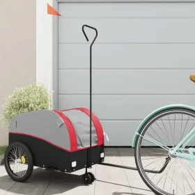 Black and red iron bicycle trailer 30 kg by , Bicycle trailers - Ref: Foro24-94139, Price: 86,76 €, Discount: %