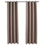 Blackout curtains with metal rings 2 pcs taupe 140x175 cm by vidaXL, Curtains and curtains - Ref: Foro24-134434, Price: 29,84...