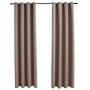 Verdunkelungsvorhänge mit Metallringen, 2 Stück, Taupe, 140 x 175 cm von vidaXL, Vorhänge und Gardinen - Ref: Foro24-134434, ...