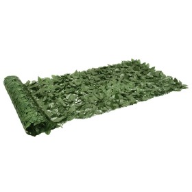 Pantalla de balcón de hojas verde oscuro 200x100 cm