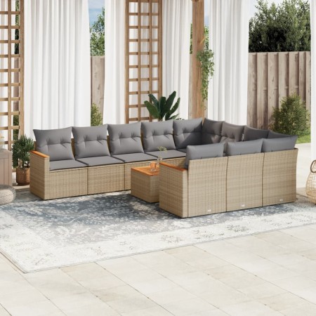 11-piece garden sofa set with beige synthetic rattan cushions by , Garden sets - Ref: Foro24-3258748, Price: 665,67 €, Discou...