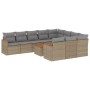 11-piece garden sofa set with beige synthetic rattan cushions by , Garden sets - Ref: Foro24-3258748, Price: 665,67 €, Discou...