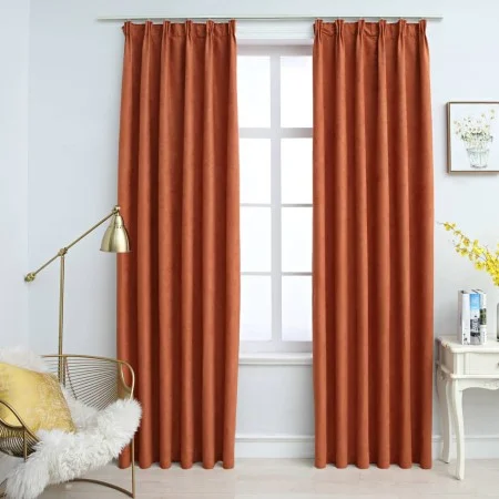 Blackout curtains with hooks 2 pieces rust color 140x175 cm by vidaXL, Curtains and curtains - Ref: Foro24-134473, Price: 36,...