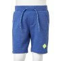 Pantalones cortos infantiles con cordón azul mélange 140