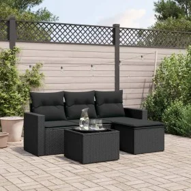 5-teiliges Gartenmöbel-Set und schwarze synthetische Rattankissen von , Gartensets - Ref: Foro24-3218865, Preis: 305,26 €, Ra...