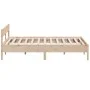Bed frame with solid pine wood headboard 200x200cm by , Beds and slatted bases - Ref: Foro24-3216209, Price: 182,27 €, Discou...