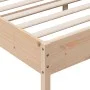 Bed frame with solid pine wood headboard 200x200cm by , Beds and slatted bases - Ref: Foro24-3216209, Price: 182,27 €, Discou...