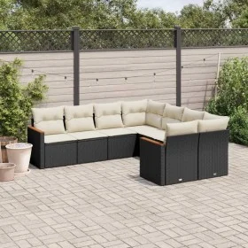 8-piece garden sofa set and black synthetic rattan cushions by , Garden sets - Ref: Foro24-3258955, Price: 486,67 €, Discount: %
