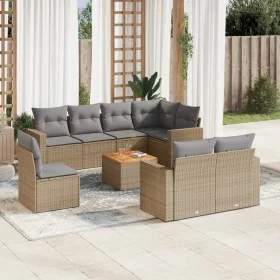 9-piece garden sofa set with beige synthetic rattan cushions by , Garden sets - Ref: Foro24-3224218, Price: 582,66 €, Discoun...