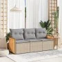 Garden sofa set with beige cushions 3 pieces PE rattan by , Garden sets - Ref: Foro24-3259840, Price: 228,21 €, Discount: %
