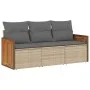 Gartensofa-Set mit beigen Kissen, 3-teilig, PE-Rattan von , Gartensets - Ref: Foro24-3259840, Preis: 228,21 €, Rabatt: %