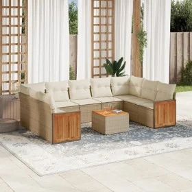 Gartensofa-Set mit beigen Kissen, 10-teilig, synthetisches Rattan von , Gartensets - Ref: Foro24-3260364, Preis: 690,11 €, Ra...