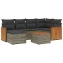 7-piece garden sofa set with gray PE rattan cushions by , Garden sets - Ref: Foro24-3260268, Price: 436,77 €, Discount: %