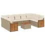 Garden sofa set with beige cushions 10 pieces synthetic rattan by , Garden sets - Ref: Foro24-3260364, Price: 689,13 €, Disco...
