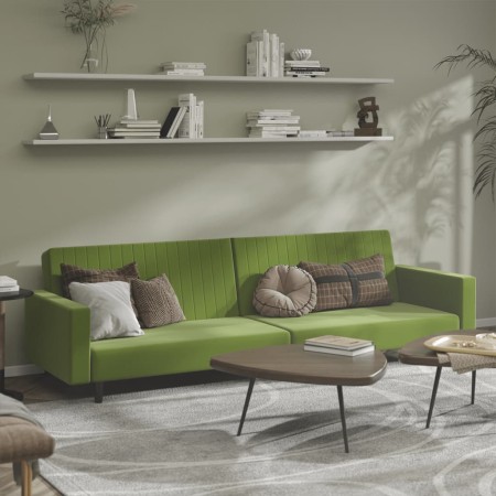 2-Sitzer-Schlafsofa aus hellgrünem Samt von , Sofas - Ref: Foro24-375940, Preis: 265,04 €, Rabatt: %