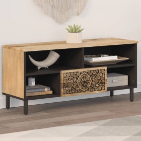 Mueble de TV madera maciza de mango 100x33x46 cm de , Muebles TV - Ref: Foro24-358228, Precio: 92,26 €, Descuento: %