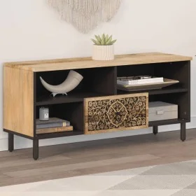 TV-Schrank aus massivem Mangoholz, 100 x 33 x 46 cm von , TV-Möbel - Ref: Foro24-358228, Preis: 91,36 €, Rabatt: %