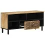 Solid mango wood TV cabinet 100x33x46 cm by , TV Furniture - Ref: Foro24-358228, Price: 91,36 €, Discount: %