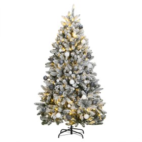 Árbol de Navidad artificial con bisagras 300 LED y bolas 180 cm