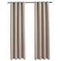 Blackout curtains with metal rings 2 units beige 140x225 cm by vidaXL, Curtains and curtains - Ref: Foro24-134443, Price: 43,...