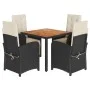 5-teiliges Gartenmöbel-Set mit schwarzen synthetischen Rattankissen von , Gartensets - Ref: Foro24-3212469, Preis: 678,96 €, ...