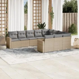 Garden sofa set with beige cushions 10 pieces synthetic rattan by , Garden sets - Ref: Foro24-3219479, Price: 626,20 €, Disco...