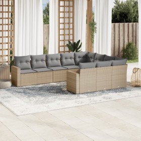 Juego de sofás jardín con cojines beige 10 pzas ratán sintético de , Conjuntos de jardín - Ref: Foro24-3219479, Precio: 635,2...