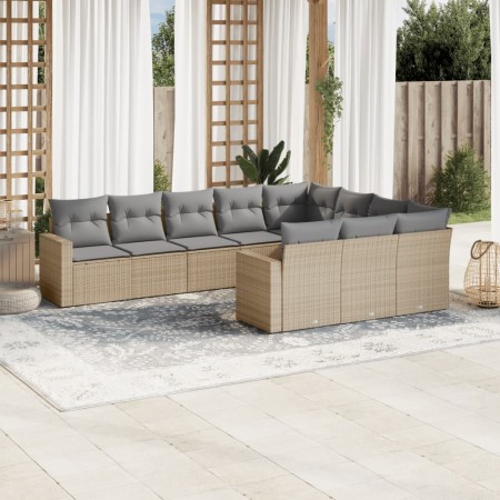 Garden sofa set with beige cushions 10 pieces synthetic rattan by , Garden sets - Ref: Foro24-3219479, Price: 635,24 €, Disco...