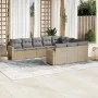 Garden sofa set with beige cushions 10 pieces synthetic rattan by , Garden sets - Ref: Foro24-3219479, Price: 626,20 €, Disco...