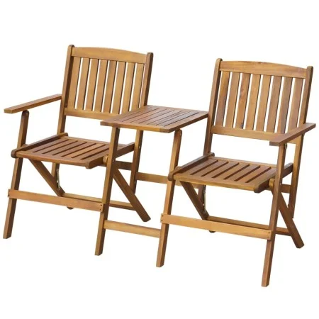 Folding garden bench with table 140 cm solid acacia wood by , garden benches - Ref: Foro24-42654, Price: 127,30 €, Discount: %