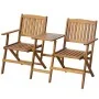 Folding garden bench with table 140 cm solid acacia wood by , garden benches - Ref: Foro24-42654, Price: 127,30 €, Discount: %