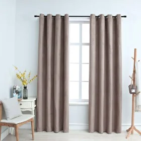 Blackout curtains with metal rings 2 pieces taupe 140x225 cm by vidaXL, Curtains and curtains - Ref: Foro24-134477, Price: 41...